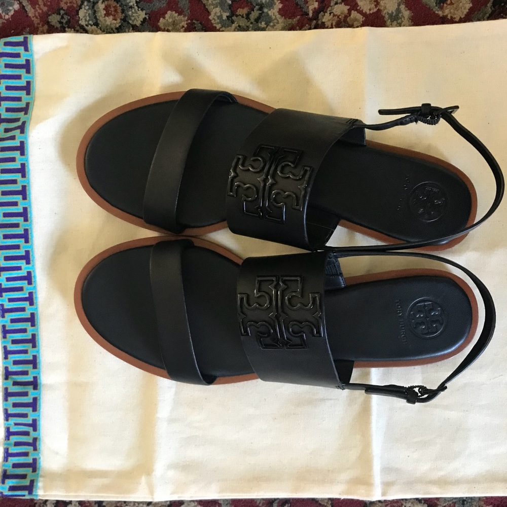 Black Powder Coated Melinda Leather Sandal